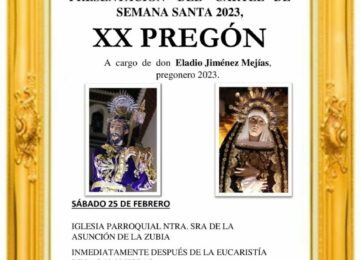 LA ZUBIA. Hoy, Pregón de Semana Santa